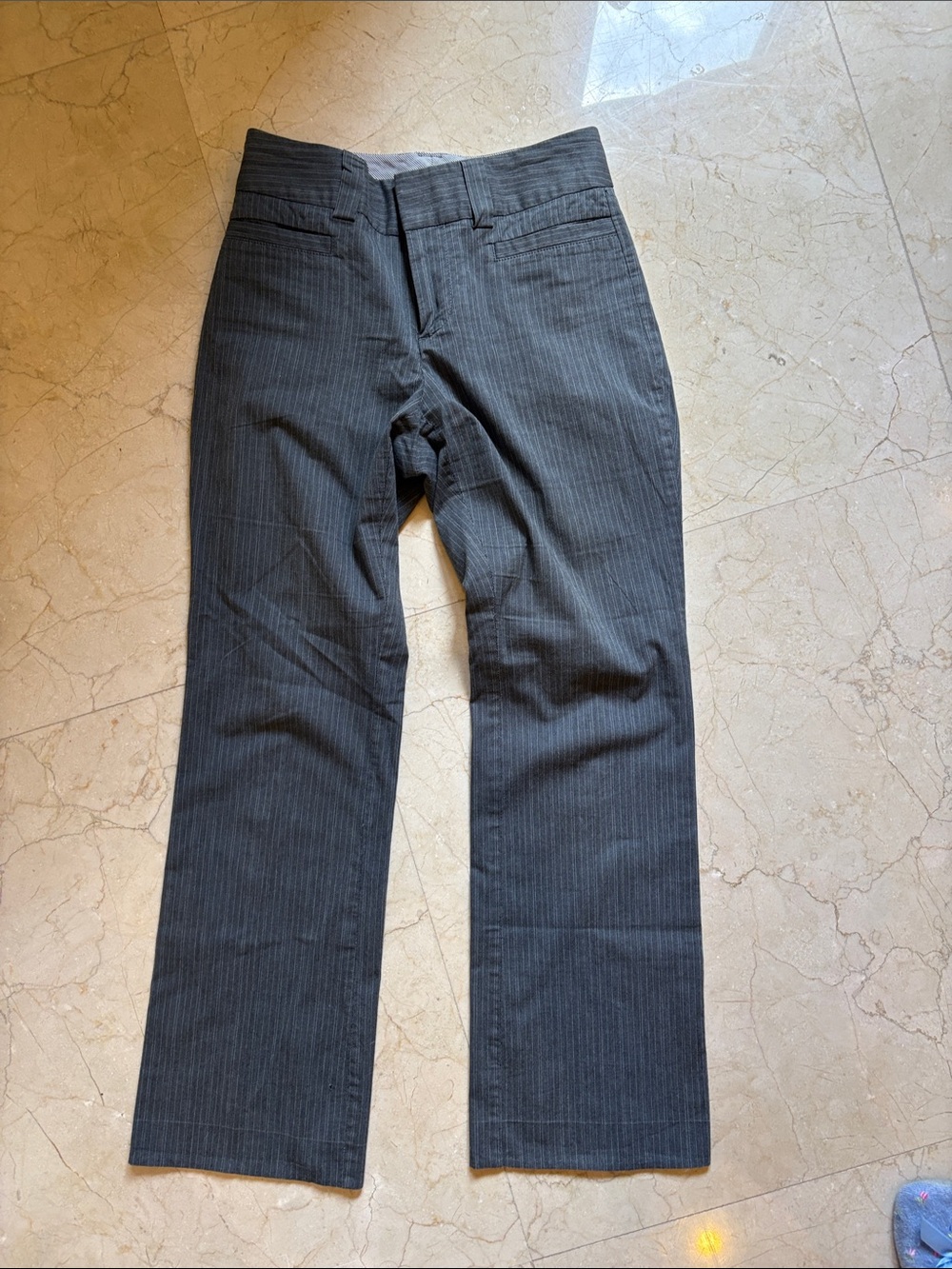Dark Gray Pinstripe Dress Pants